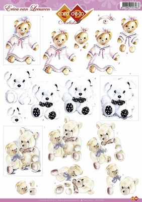 3D Knipvel Erica van Leeuwen CD10264 Baby Teddyberen