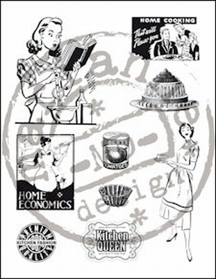 MD clear stamps CS0870 Fabulous Fifties-kitchen