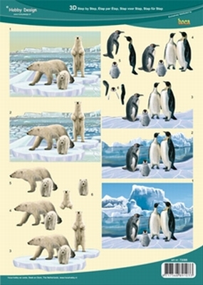 3D Knipvel Hobby Design 73088 IJsberen & pinguins