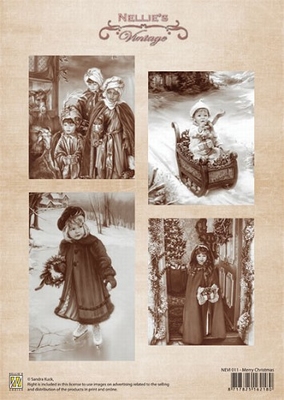 A4 Vel Nellie's Vintage Christmas Nevi011 Merry Christmas