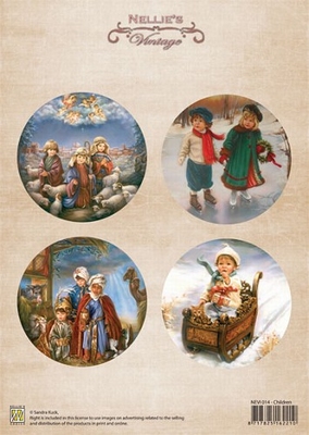 A4 Vel Nellie's Vintage Christmas Nevi014 colour Children