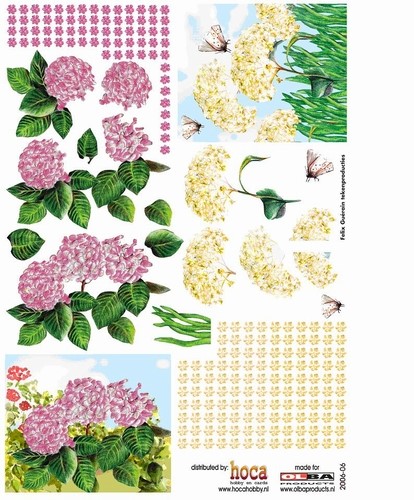 Olba 3D knipvel nr  6 bloemen en vlinders