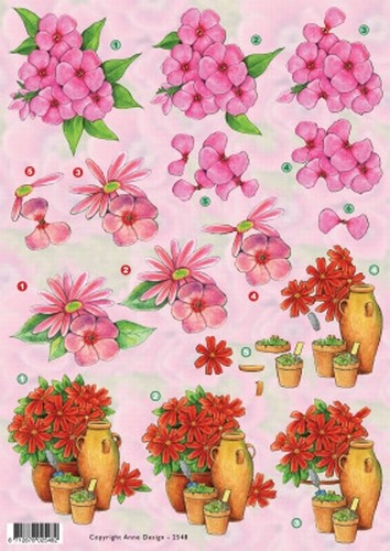 3D Knipvel Anne Design VBK 2548 Roze bloemen ea