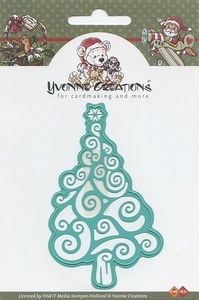 Yvonne Creations Dies CDD10001 Kerst boom met swirls
