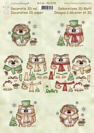 LeCreaDesign A4 Knipvel 509135 Owlie’s Christmas