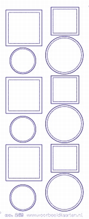 Stickervel Voorbeeldkaarten Transparant 269 Cirkel/vierkant