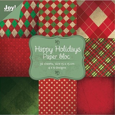 Joy! Papierblok 6011-0025 Kerst 1 Happy Holiday