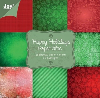 Joy! Papierblok 6011-0026 Kerst 2 Happy Holiday