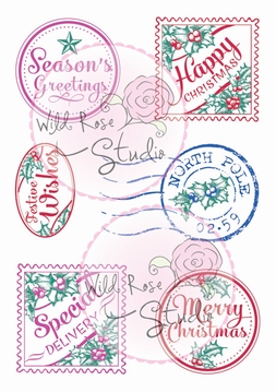 Wild Roses Studio Stamp CL353 Christmas Labels