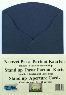 4 Neerzet Passe Partout kaarten Donker blauw