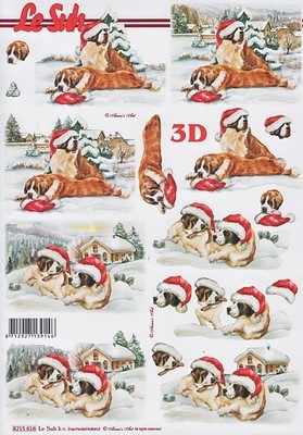 A4 Kerstknipvel Le Suh 8215616 St Bernardshond puppies