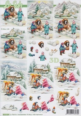 A4 Kerstknipvel Le Suh 8215624 Sneeuw met St Bernardhond