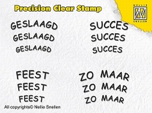 Nellie's Precision clear stamps APST004 Ned tekst Zo Maar