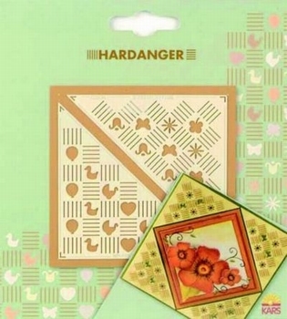 MD Hardhanger Borduur-embossingmal HD012 Hoek hart/baby