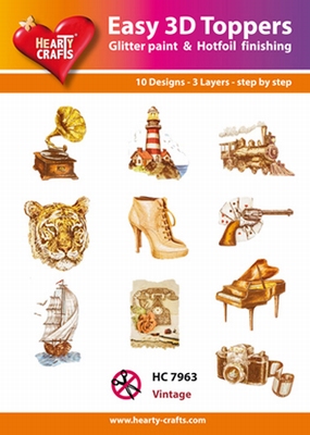 Hearty Crafts Easy 3D Toppers HC7963 Vintage
