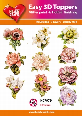 Hearty Crafts Easy 3D Toppers HC7979 Bloemen diverse