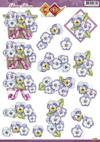 3D Knipvel Laura Broos CD10362 Bloemen/viooltjes