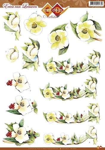 3D Knipvel Erica van Leeuwen CD10351 Witte bloemen condo