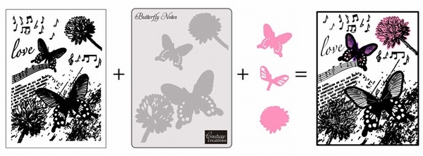 Couture Creations 3 in 1 set 723400 Butterfly Notes