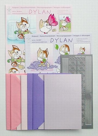 LeCreaDesign Dylan 3D kaartpakket 51.3621 lila/roze