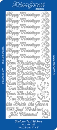Sticker Starform Engelse tekst  322 Happy Marriage