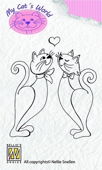 Nellie's clearstamps My Cats World CW002 I love you