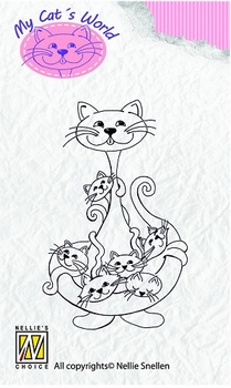 Nellie's clearstamps My Cats World CW003 Babysitter