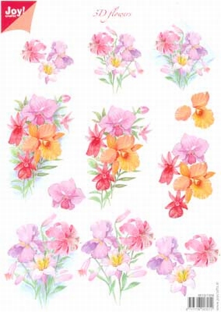 A4 knipvel Joy 3D Flowers 6010/1008 Roze bloemen