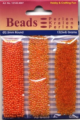 Hobby & Crafting trio Beads Pearl & Gloss 4607 Orange/oranje