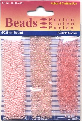 Hobby & Crafting trio Beads Pearl & Gloss 4601 Pink/roze