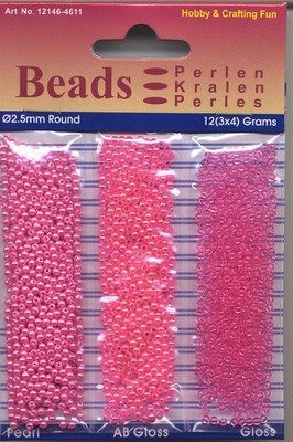 Hobby & Crafting trio Beads Pearl & Gloss 4611 Fuchsia