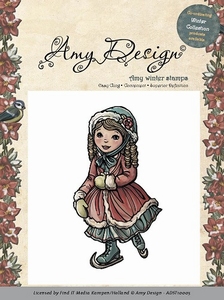 Cling Stamp Amy Design ADST10005 Winter Skating girl