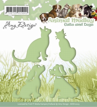 Amy Design Dies ADD10023 Animal Medley Katten & honden