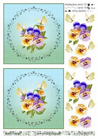 A4 DOTS Knipvel Barto Design 67319 Bloemen vlinder