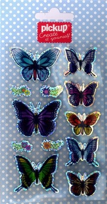 Mix and Match 8 zelfklevende vlinders 200070 blauw