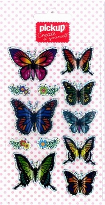 Mix and Match 8 zelfklevende vlinders 200072 roze