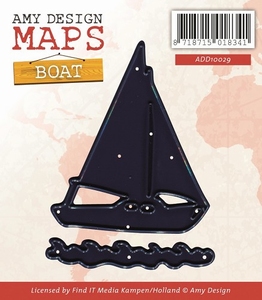 Amy Design Dies ADD10029 Maps Boat