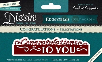 Die'sire Edge'ables Only Words DS-EDG-CON Congratulations