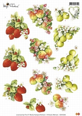 3D Knipvel Helga Martare CD10383 Fruit met bloesem
