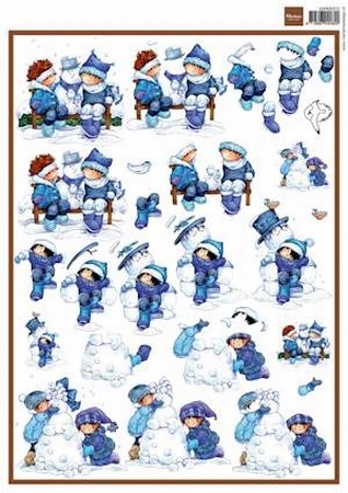 MD A4 Knipvel Hetty's Snoesjes 3DHM072 Snoesje & snowman