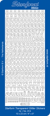 Stickervel Starform Transparant Glitter 814 Alfabet/Letters