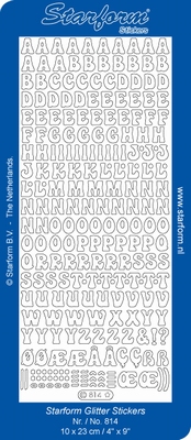 Stickervel Starform Glitter 814 Alfabet/Letters