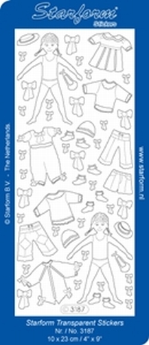 Sticker Kind Starform 3187 Transparant Meisjes met kleedjes