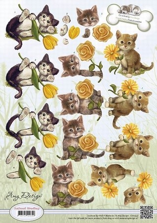 3D Knipvel Amy Design CD10537 Animal Medley Kittens