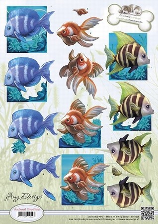 3D Knipvel Amy Design CD10538 Animal Medley Tropical Fish