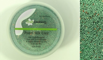 CraftEmotions Foamball clay Air dry 1355 groen glitter