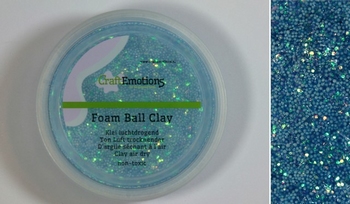 CraftEmotions Foamball clay Air dry 0360 lichtblauw glitter