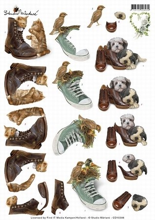 3D Knipvel Helga Martare CD10398 Huisdieren met schoenen