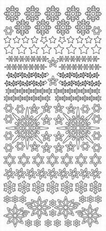 Kerststicker Jeje 13621 Ster Klein-Groot & sneeuwvlokjes