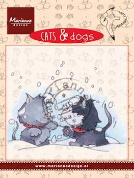 MD clear stamps CD3502 Cats & Dogs Snow fight
